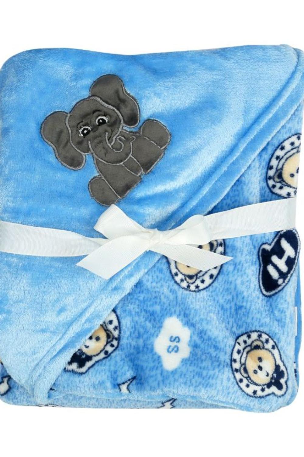 Mee Mee Baby Warm and Soft Swaddle Wrapper with Hood Double Layer for Newborn Babies (Blue)